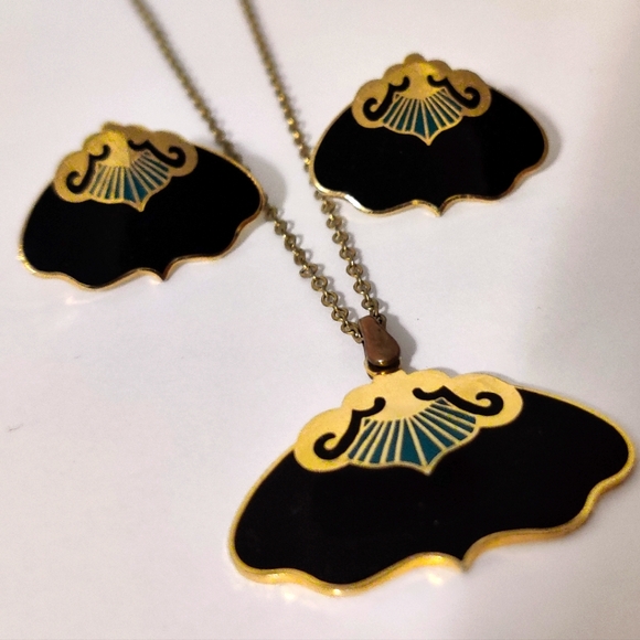 Vintage Art Deco Jewelry Set Signed Duri - Picture 4 of 12